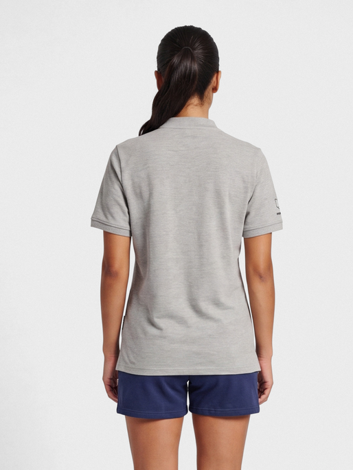 hmlMOVE GRID POLO WOMAN, GREY MELANGE, model