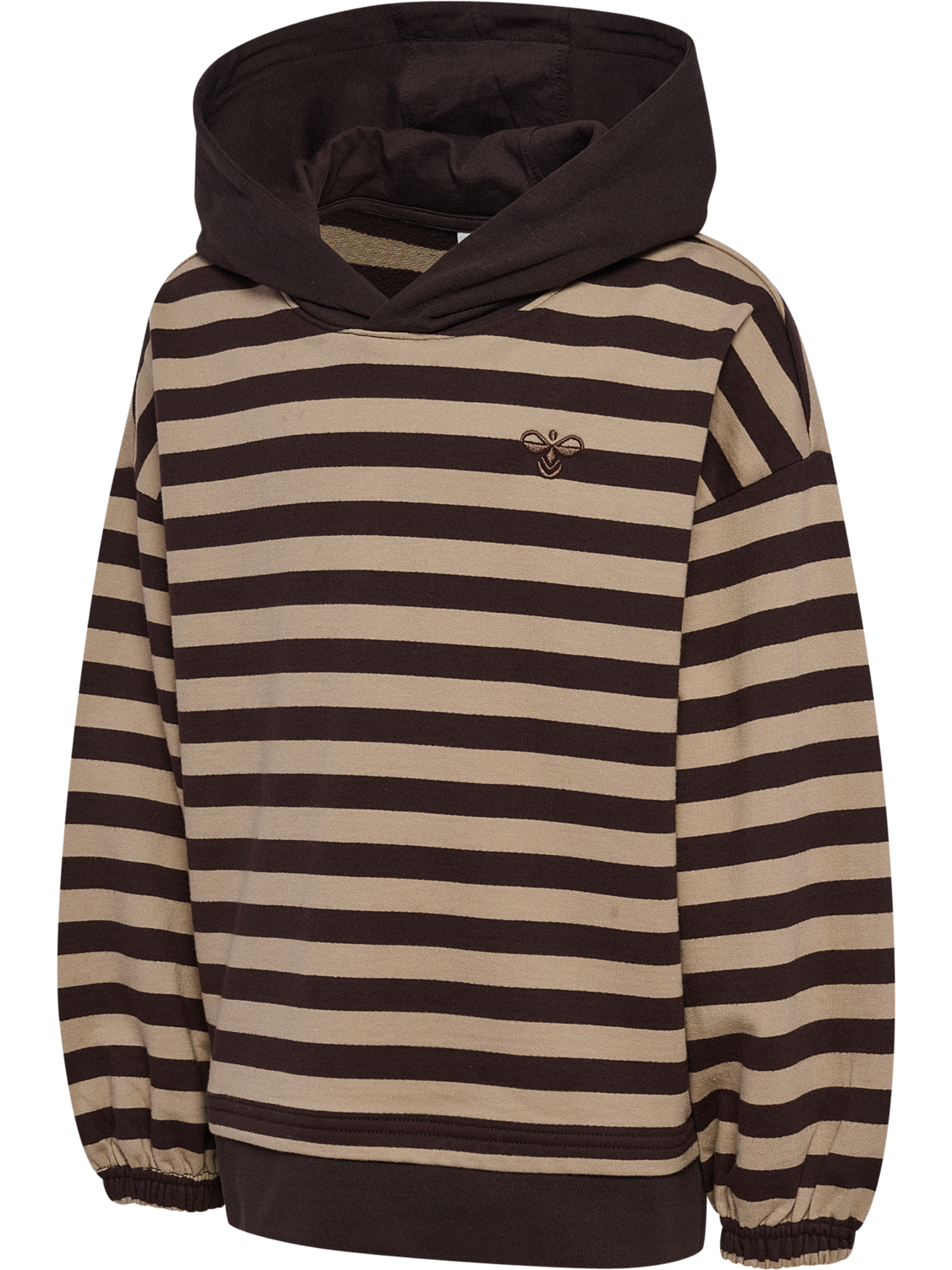 hmlJR CONELLY BOXY CONTRAST HOODIE, CHOCOLATE TORTE, packshot