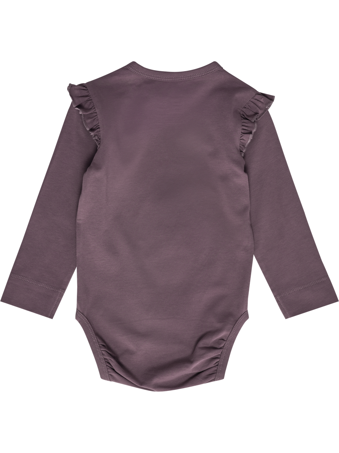 hmlMINI FRILL BODY L/S, BLACK PLUM, packshot