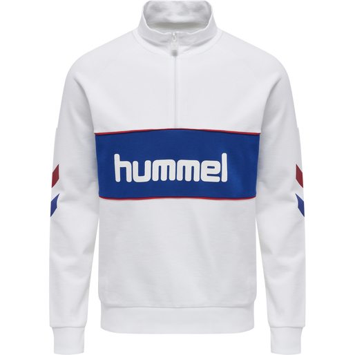 hmlIC DURBAN HALF ZIP SWEATSHIRT, WHITE, packshot