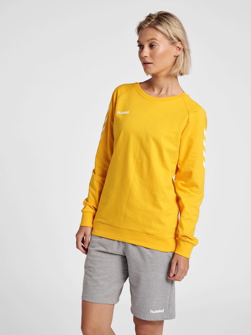 HUMMEL GO COTTON SWEATSHIRT WOMAN, SPORTS YELLOW, model