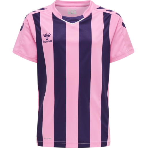 hmlCORE XK STRIPED JERSEY S/S KIDS, COTTON CANDY, packshot