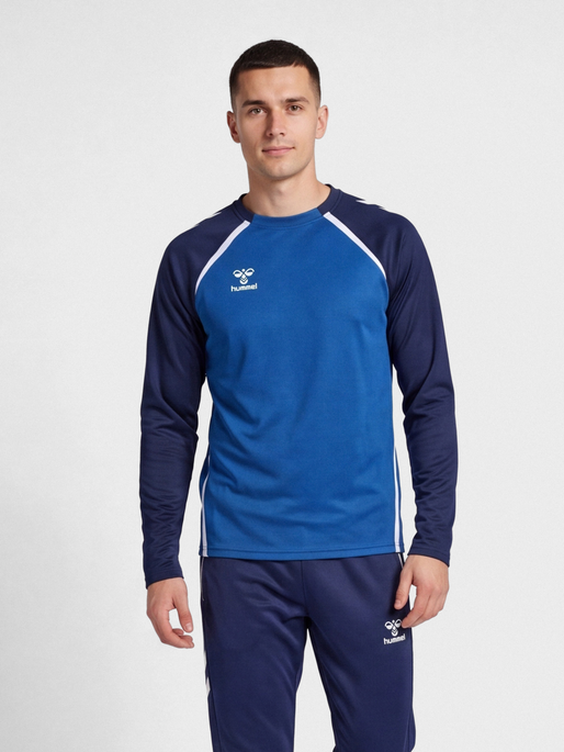 hmlLEAD 2.0 CREW SWEAT, TRUE BLUE/MARINE, model