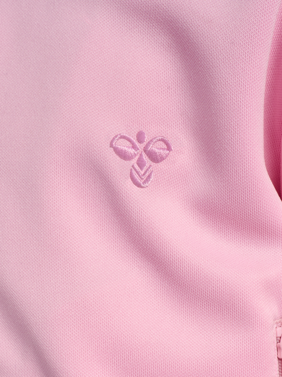 hmlJR REG POLY TAPE GIRL ZIP JACKET, ROSEATE SPOONBILL, packshot