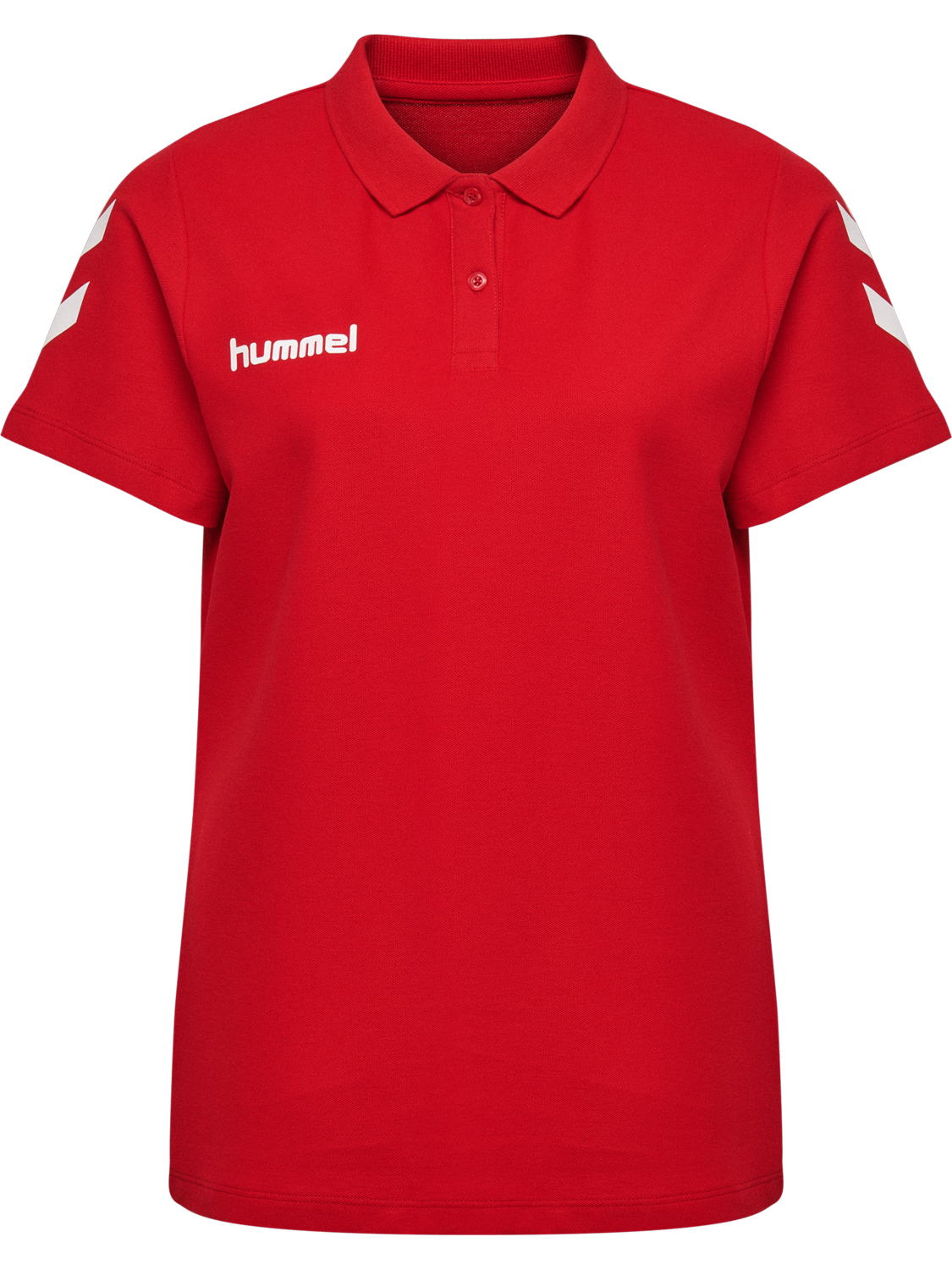 HUMMEL GO COTTON POLO WOMAN, TRUE RED, packshot