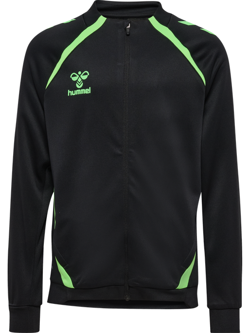 hmlLEAD 2.0 TRACK ZIP JACKET KIDS, BLACK/GREEN GECKO hmlLEAD 2.0 TRACK ZIP JACKET KIDS, BLACK/GREEN GECKO, packshot