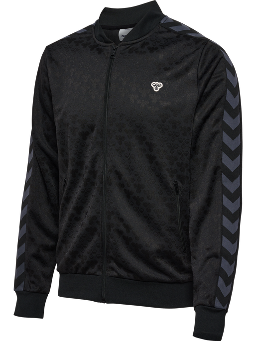 hmlARCHIVE REGULAR POLY JACKET AOP, BLACK/EBONY, packshot