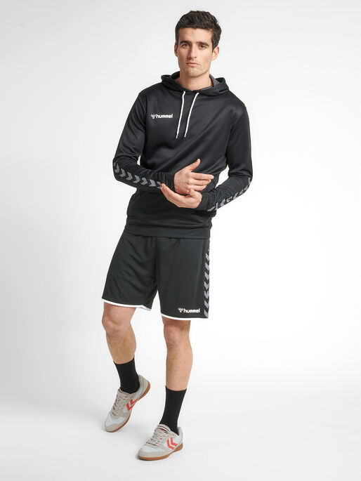 hmlAUTHENTIC POLY HOODIE, BLACK, model