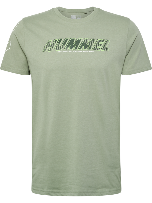 hmlTE EFFORT COTTON T-SHIRT, SEAGRASS, packshot