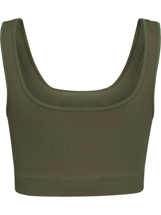 hmlPULSE SEAMLESS RIB BRA, DUSTY OLIVE hmlPULSE SEAMLESS RIB BRA, DUSTY OLIVE, packshot