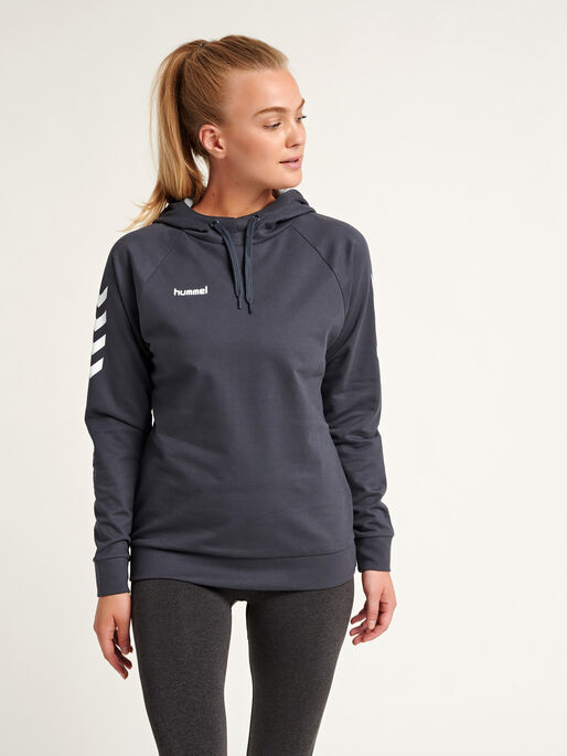 HMLGO COTTON HOODIE WOMAN, INDIA INK, model