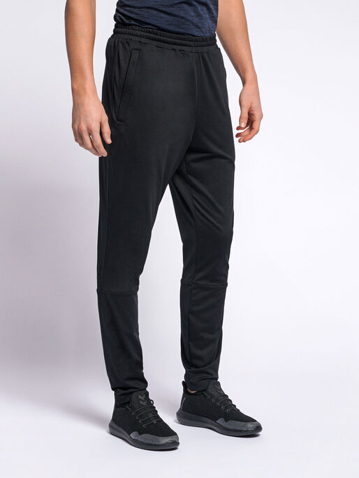 hmlASTON TAPERED PANTS, BLACK, model