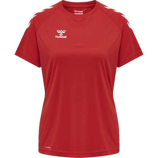 hmlCORE XK CORE POLY TEE  S/S WOMAN, TRUE RED, packshot