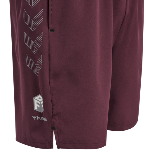 hmlMOVE GRID WOVEN SHORTS, GRAPE WINE, packshot