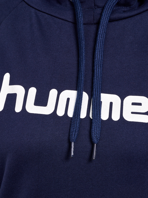 HMLGO COTTON LOGO HOODIE WOMAN, MARINE, packshot