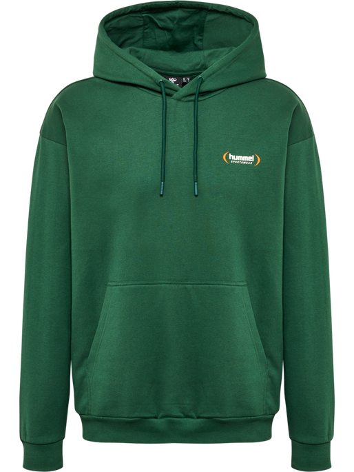 hmlFELIX LOOSE HOODIE, DARK GREEN, packshot