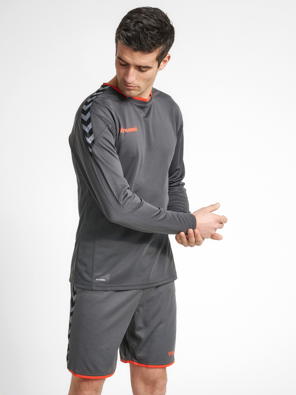 hmlAUTHENTIC POLY JERSEY L/S, ASPHALT, model