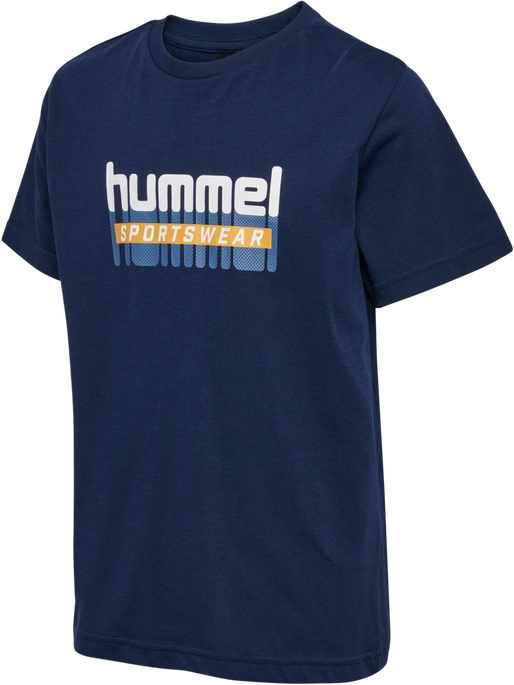 hmlTUKAS T-SHIRT S/S, BLACK IRIS, packshot