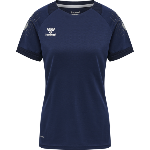 hmlLEAD WOMENS S/S POLY JERSEY, MARINE, packshot