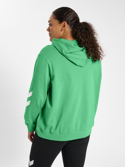 hmlLEGACY WOMAN HOODIE PLUS, GREEN SPRUCE, model