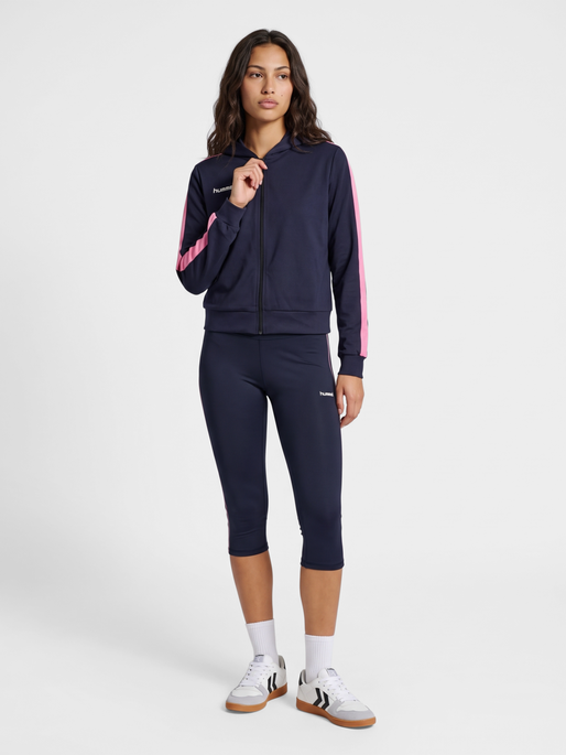 hmlI-D EASY ZIP HOODIE, NIGHT SKY, model