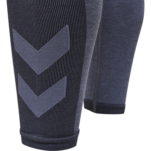 hmlTE MIKE SEAMLESS TIGHTS, BLACK/ASPHALT MELANGE hmlTE MIKE SEAMLESS TIGHTS, BLACK/ASPHALT MELANGE, packshot