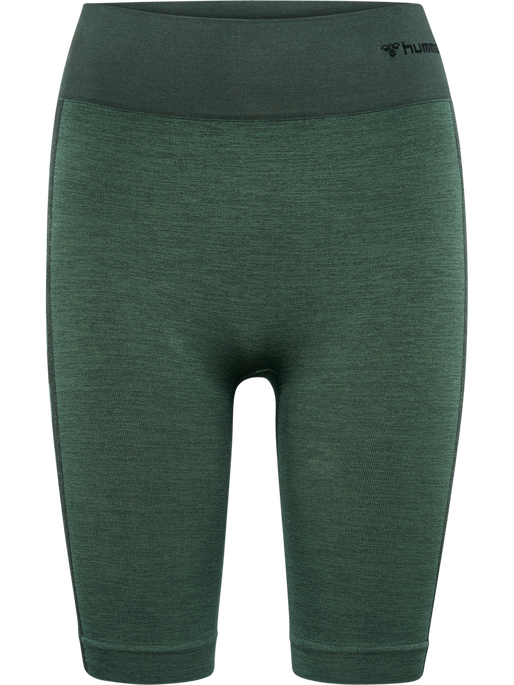 hmlCLEA SEAMLESS CYCLING SHORTS, CLIMBING IVY/BEETLE MELANGE, packshot