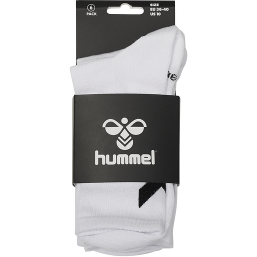 hmlCHEVRON 6-PACK SOCKS, WHITE, packshot