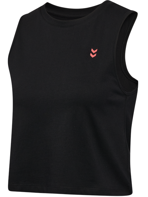 hmlHIIT CROPPED W MUSCLE TANK TOP, BLACK, packshot