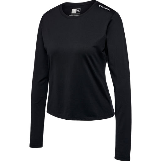 hmlMT AURA MESH T-SHIRT L/S, BLACK hmlMT AURA MESH T-SHIRT L/S, BLACK, packshot