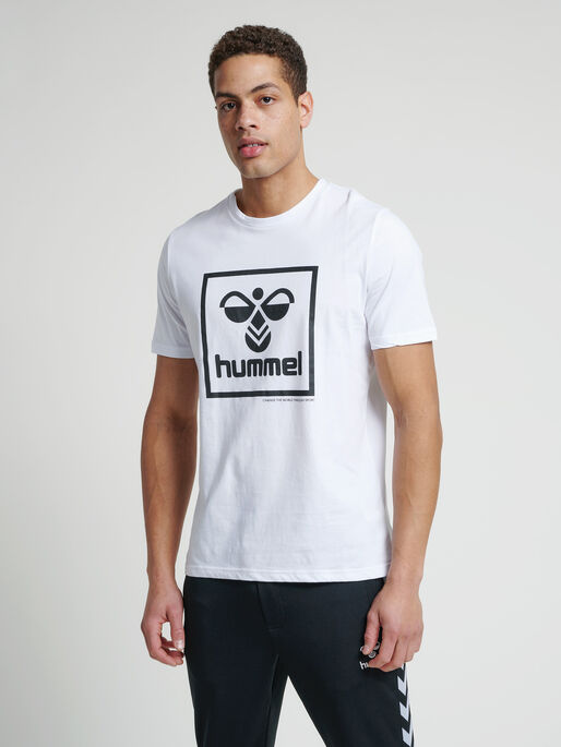 hmlISAM T-SHIRT, WHITE, model