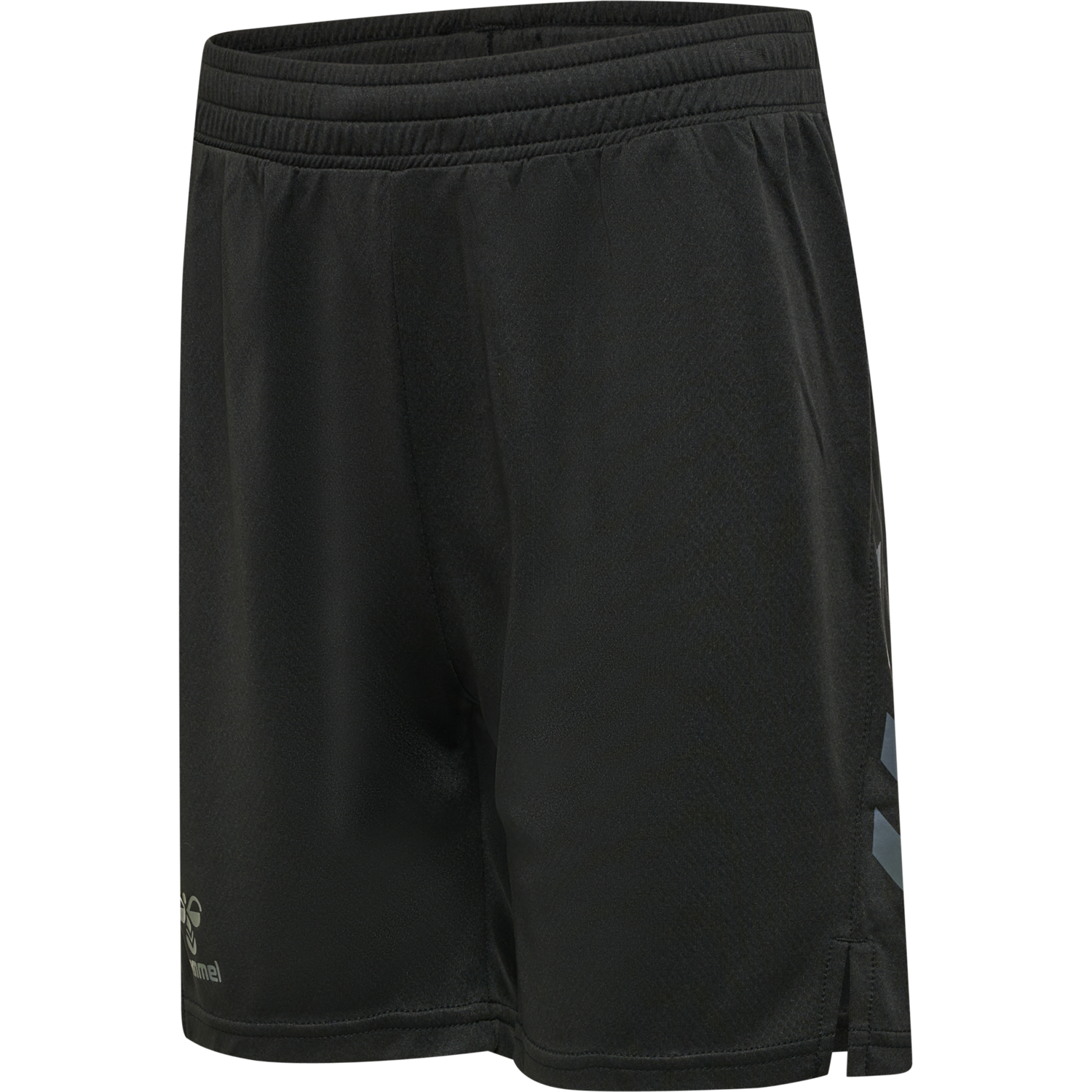 hmlONGRID POLY SHORTS KIDS, JET BLACK/FORGED IRON, packshot