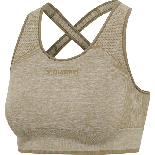 hmlMT UNA SEAMLESS SPORTS TOP, VETIVER MELANGE, packshot