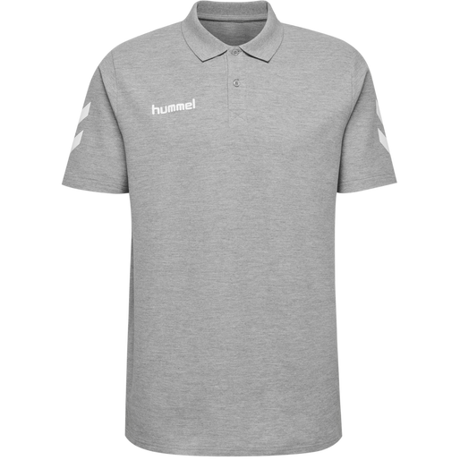 HMLGO COTTON POLO, GREY MELANGE HMLGO COTTON POLO, GREY MELANGE, packshot