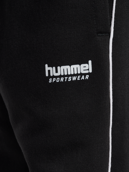 hmlJR LOOSE SWEATPANT PIPING, BLACK, packshot