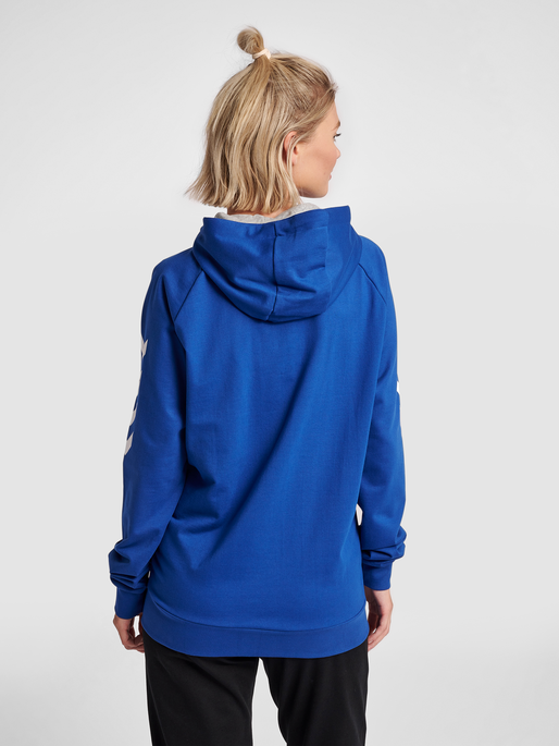 HUMMEL GO COTTON ZIP HOODIE WOMAN, TRUE BLUE, model