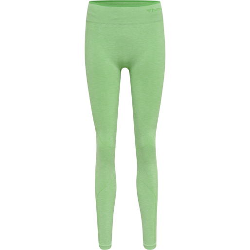 hmlMT UNA SEAMLESS MID WAIST TIGHTS, SUMMER GREEN MELANGE, packshot