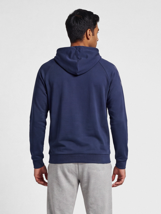 hmlMOVE GRID COTTON HOODIE, MARINE, model