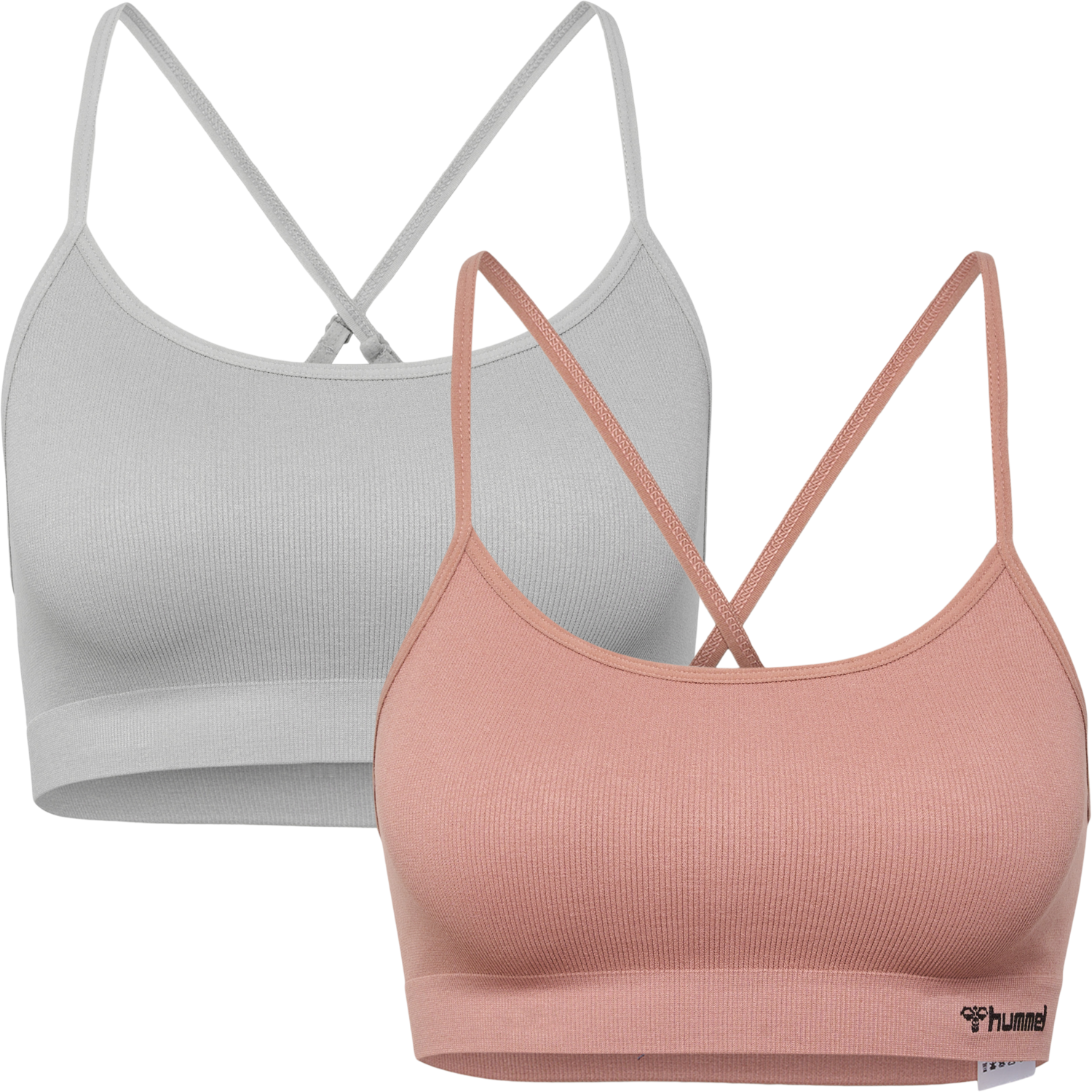hmlJUNO 2 PACK SEAMLESS BRA, ASH ROSE/PALOMA, packshot