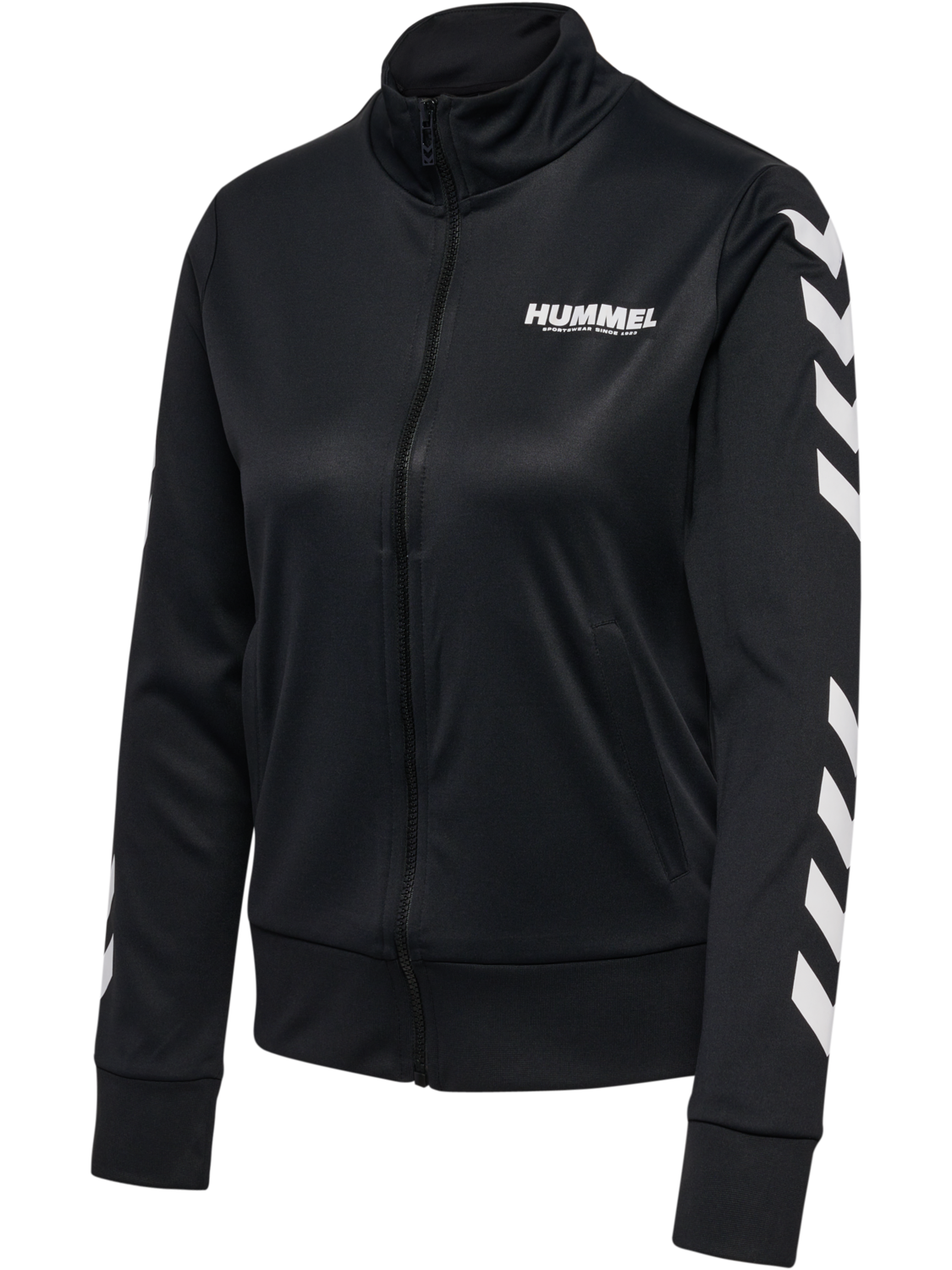 hmlLEGACY EVY POLY ZIP JACKET, BLACK, packshot