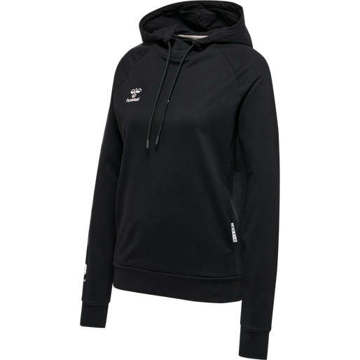 hmlMOVE GRID COTTON HOODIE WOMAN, BLACK, packshot