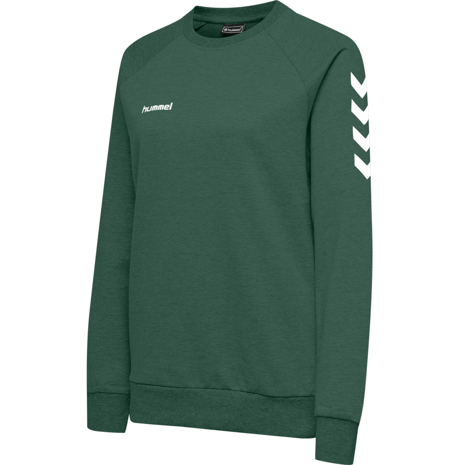 HUMMEL GO COTTON SWEATSHIRT WOMAN, EVERGREEN, packshot