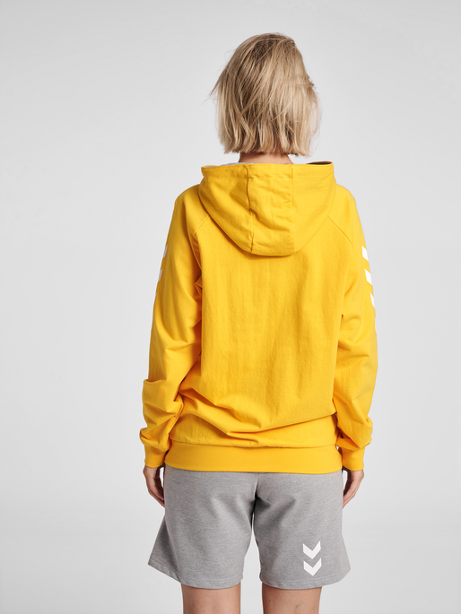 HUMMEL GO COTTON ZIP HOODIE WOMAN, SPORTS YELLOW, model
