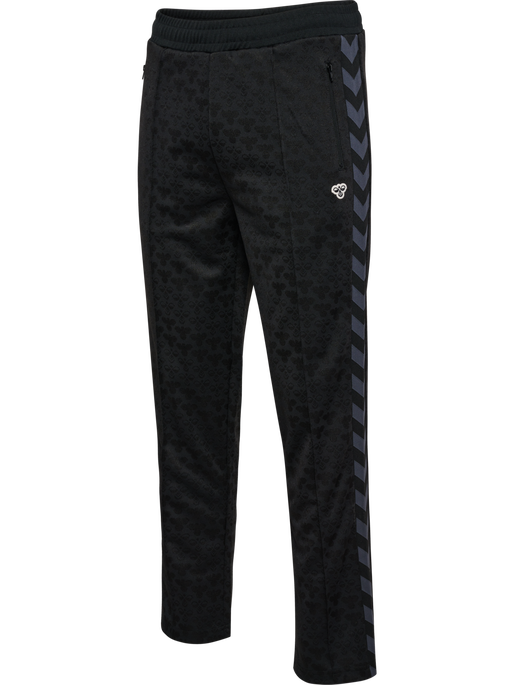 hmlARCHIVE REGULAR POLY PANTS AOP, BLACK/EBONY hmlARCHIVE REGULAR POLY PANTS AOP, BLACK/EBONY, packshot
