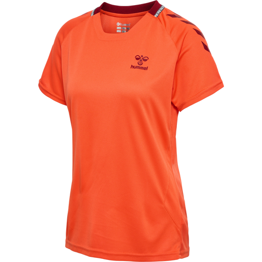 hmlONGRID POLY JERSEY S/S WO, NASTURTIUM/RHUBARB, packshot