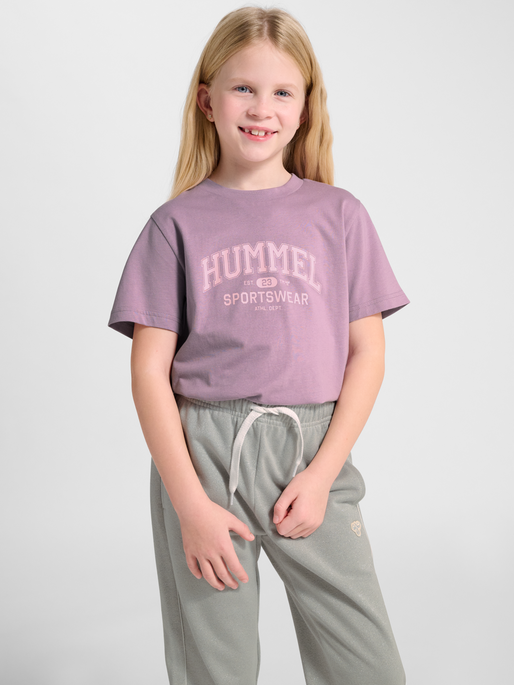 hmlJR REG GRAPHIC T-SHIRT S/S, LAVENDER MIST, model
