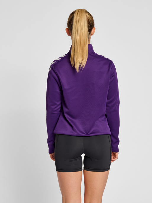 hmlCORE XK HALF ZIP SWEAT WOMAN, ACAI, model