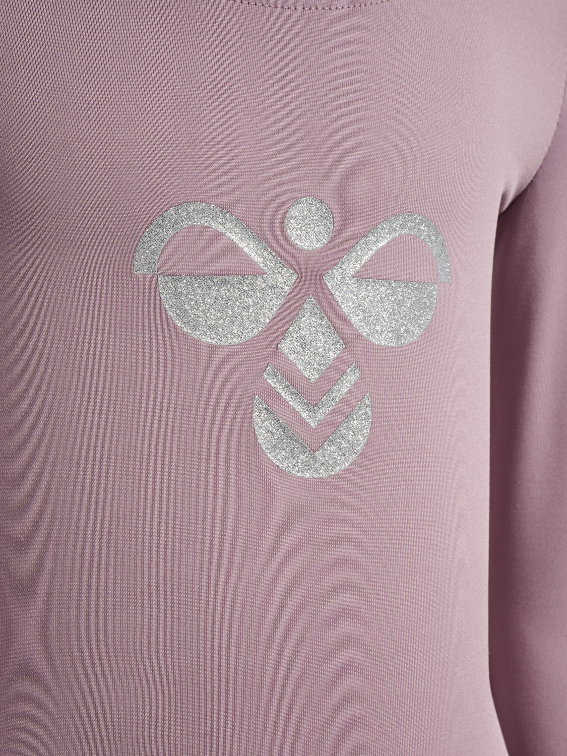hmlJR GLITTER TIGHTS GYMSUIT L/S, SEA FOG, packshot