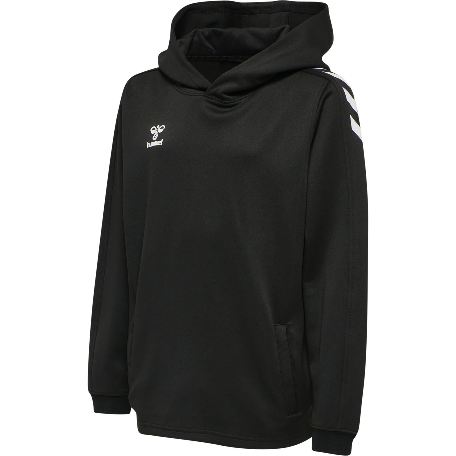 hmlCORE XK POLY KIDS SWEAT HOODIE, BLACK/BLACK, packshot