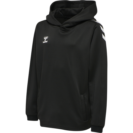 hmlCORE XK POLY KIDS SWEAT HOODIE, BLACK/BLACK, packshot